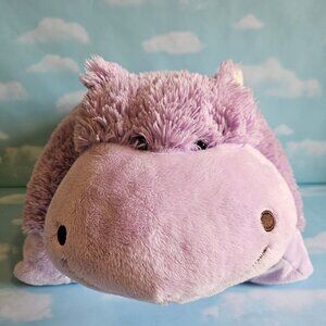2009 My Pillow Pets Purple‎ Hippo Pillow Plush Stuffed Animal Toy Lilac Lavender